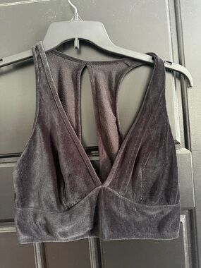 Colsie Black Velvet V-Neck Bralette